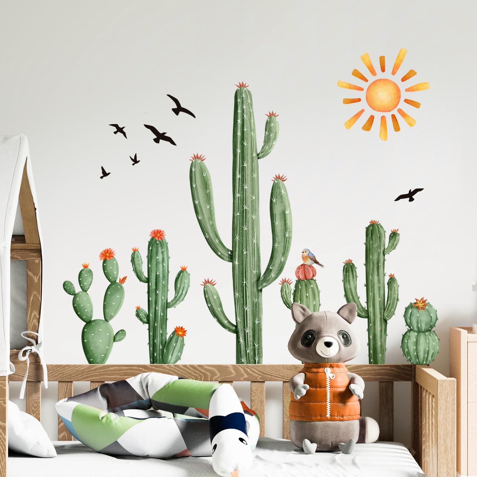 Supzone Cactus Wall Decals Tropical Green Plants Boho
