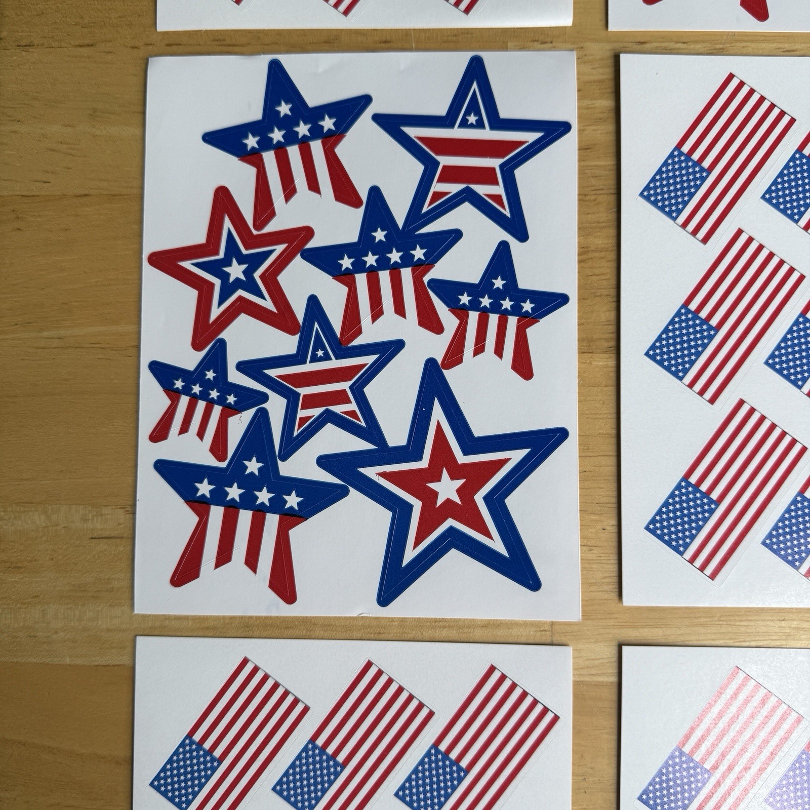 United States American USA Flag Stickers Stars Patriotic Red White & Blue Read