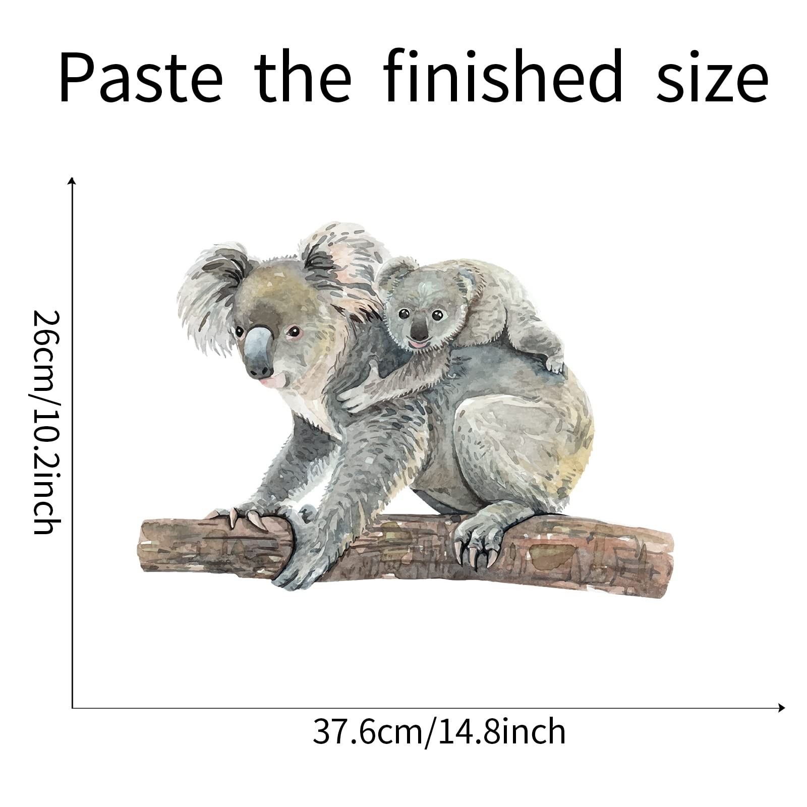 Lifelike Lovely Cute Koala Animal 3D Vinyl Wall Stickers Removable Wall Decal…