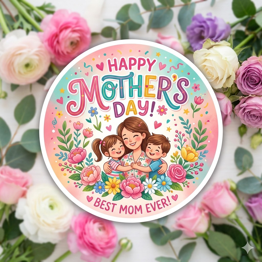 Happy Mothers Day Decal Sticker Phone Laptop 3 Inches