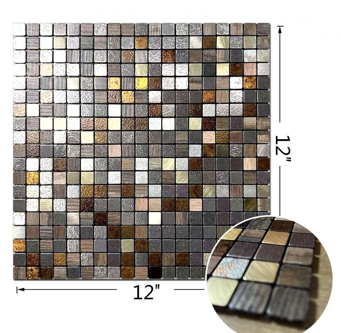 Peel and Stick Metal Backsplash Tile Stick on Kitchen 3D Wall Decor Aluminum …