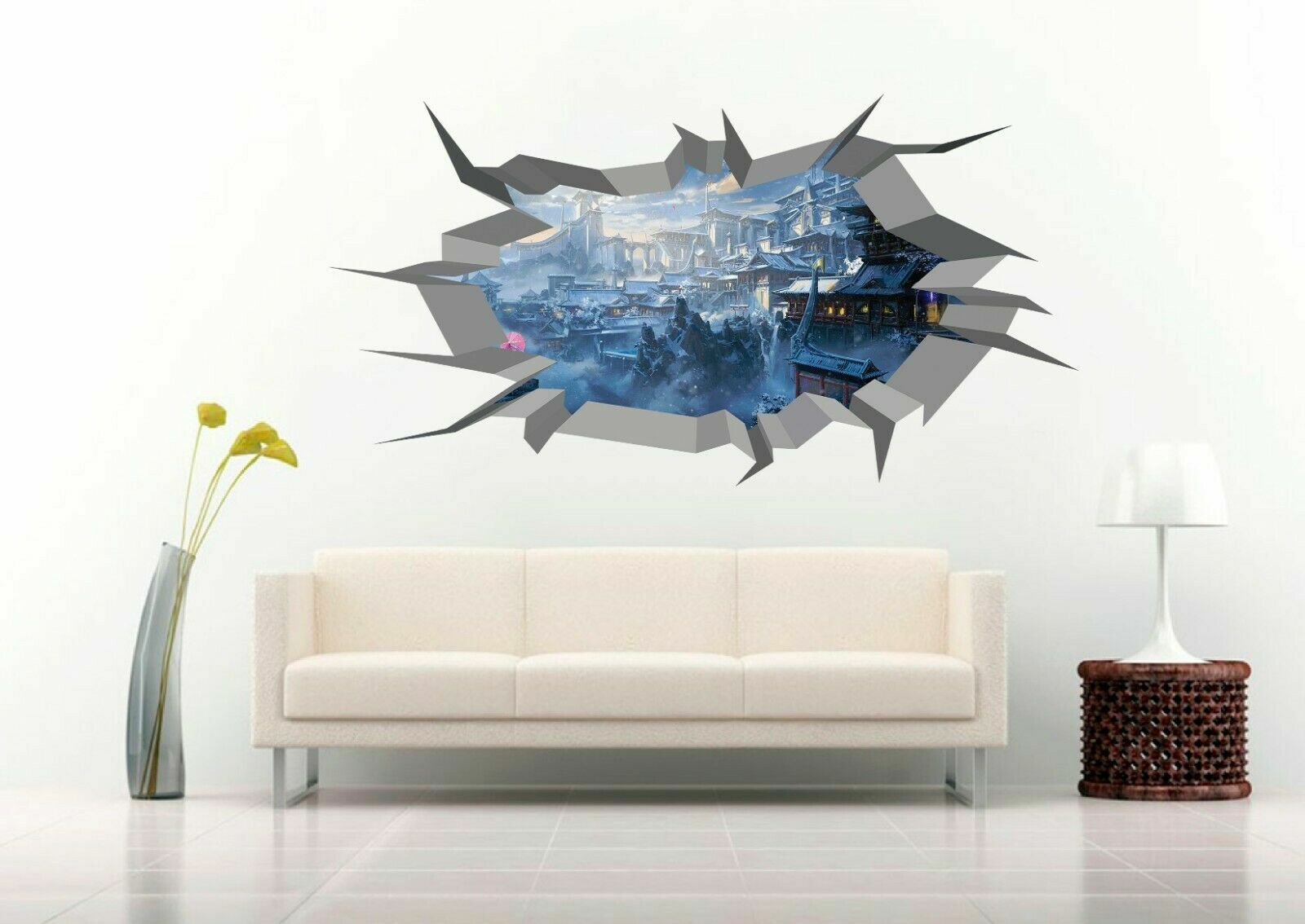 Avatar Earth Kingdom 3D Crack Hole Wall Decal Vinyl Sticker Mural Art Decor