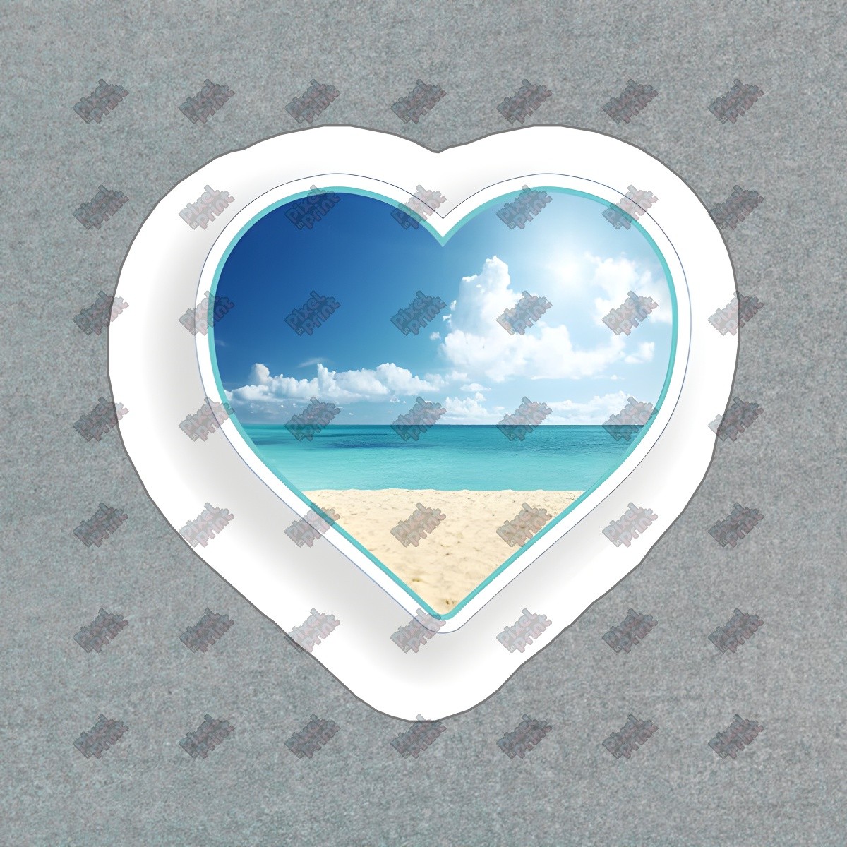 Heart Shaped Beach Vinyl Sticker Ocean View Decal Perfect for #821310