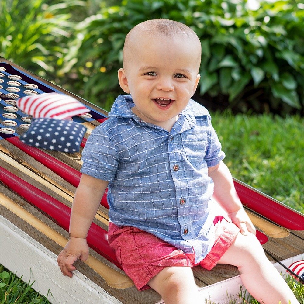 American Flag Baseball Tailgating Cornhole Board Wraps and Decals Vinyl Sticker