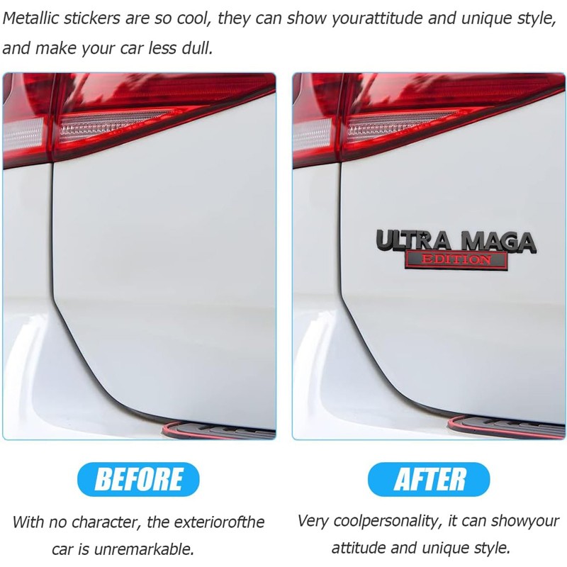 2pcs Ultra MAGA Edition Emblems, Emblem 3D Badge Decal Car Truck SUV,Refrigerato