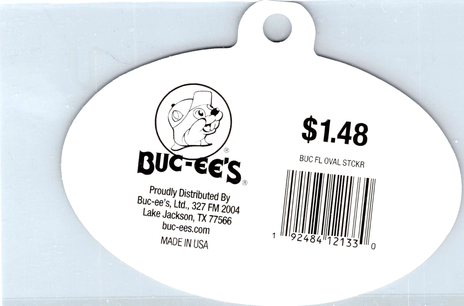 Buc-ee's Florida Small Oval Sticker Advertising Logo – Logo FL – 2.75 x 4.25