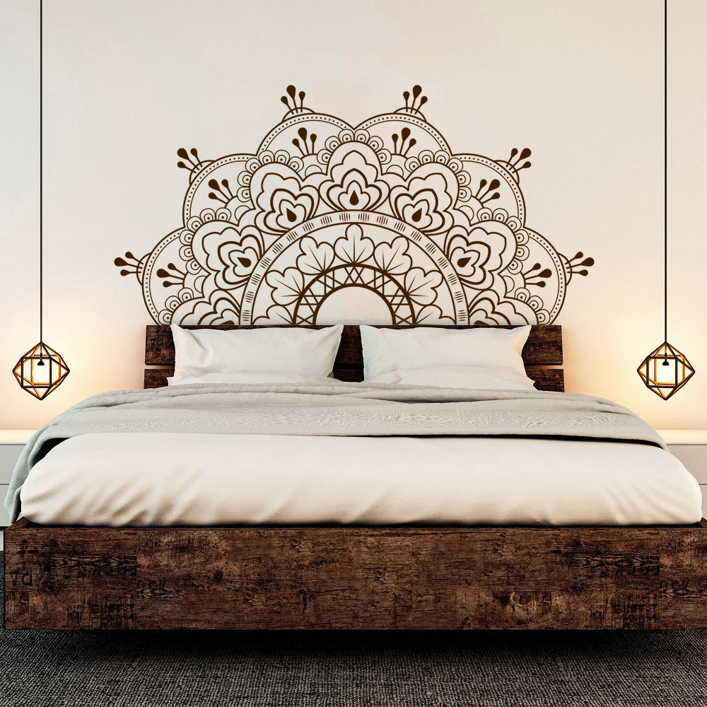 Mandala in Half Wall Sticker, Wall Decal, Yoga, Boho, Sticker for Meditation #3