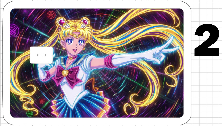 Acid Trip Sailor Moon ATM Debit Credit Card Skin Sticker Anime Cartoon Star US