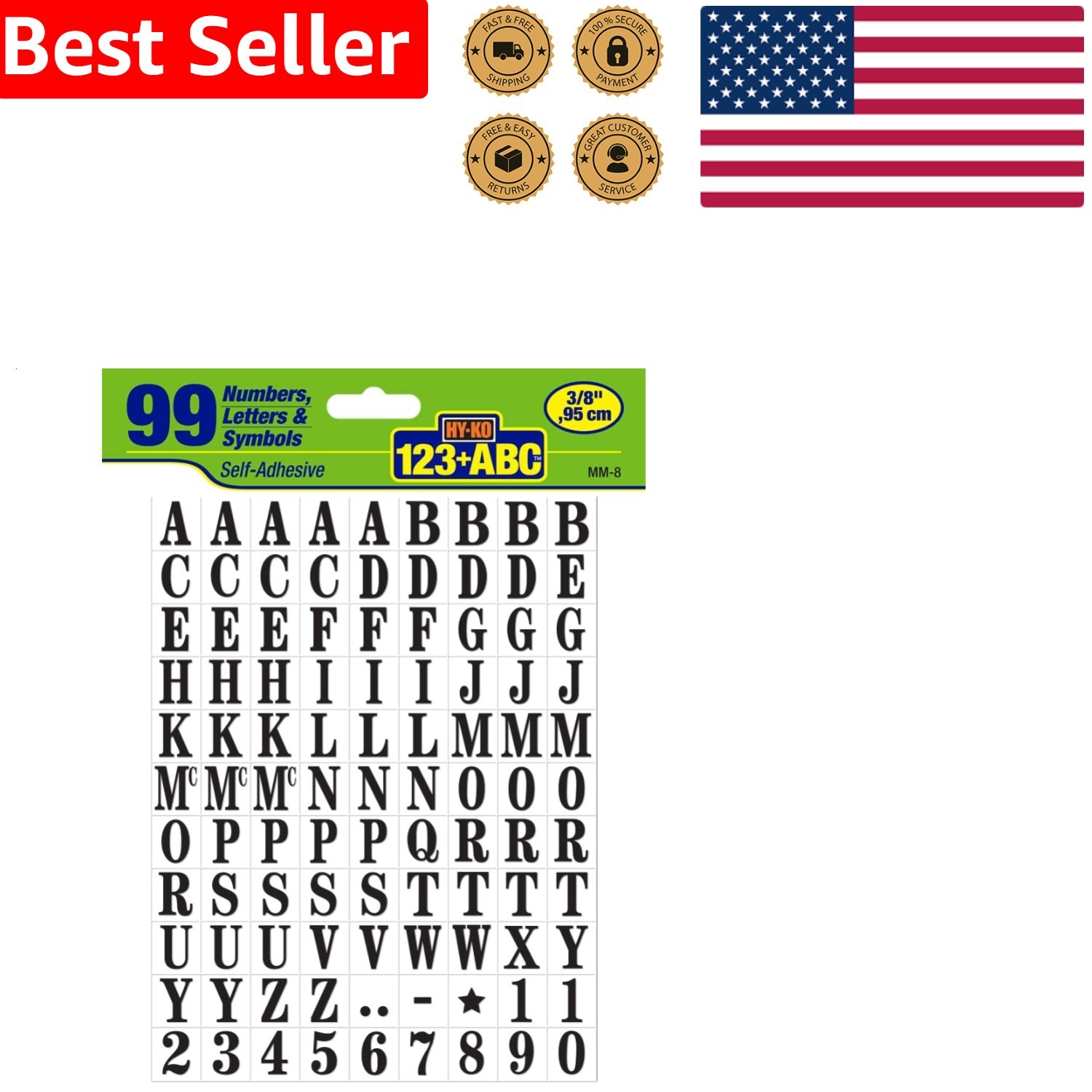 Durable Vinyl Self-Adhesive Address Number Letter Decals Door