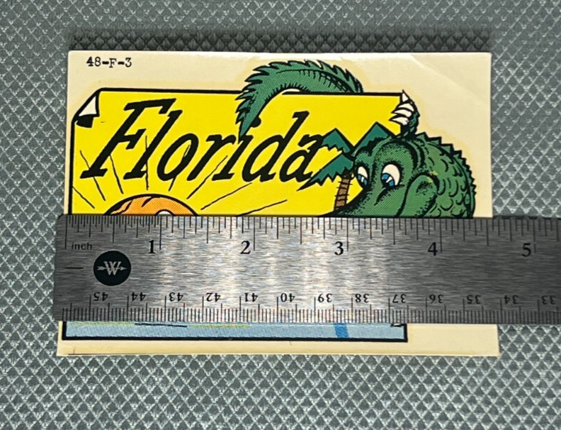 Vintage Florida Sun & Gator Decal in Original Sleeve by Norsid Yonkers 1, NY