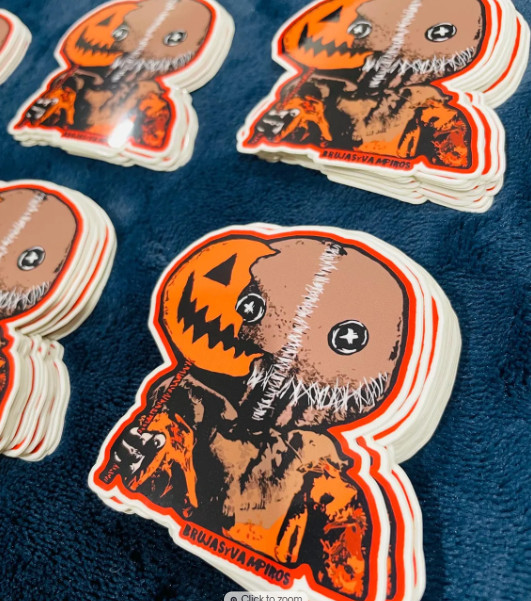 cute horror movie sticker spooky season 3 x 3 inches