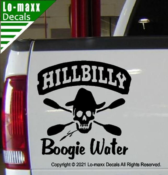 Hillbilly Boogie Water Whitewater Kayaking High Quality Die Cut Vinyl Decal Art