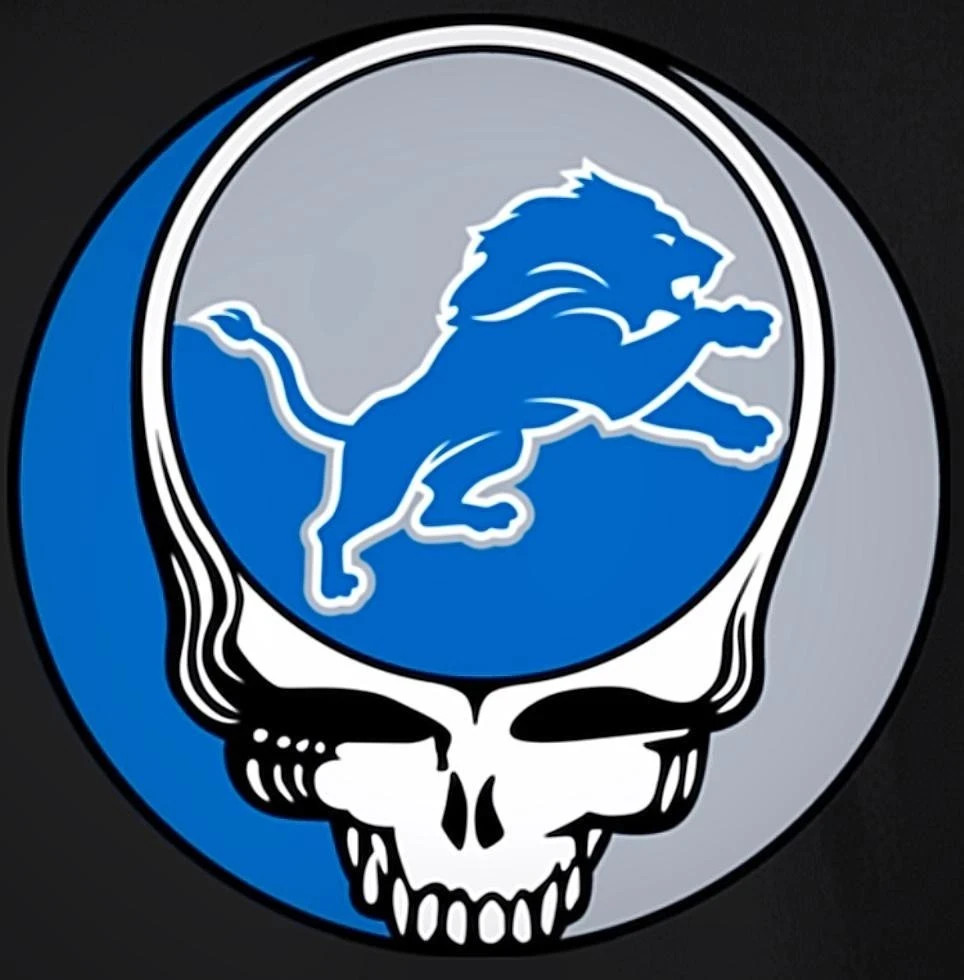 🌹⚡️GRATEFUL DEAD Detroit Lions Stealie Sticker *NEW* Measures 3" x 3" ⚡️