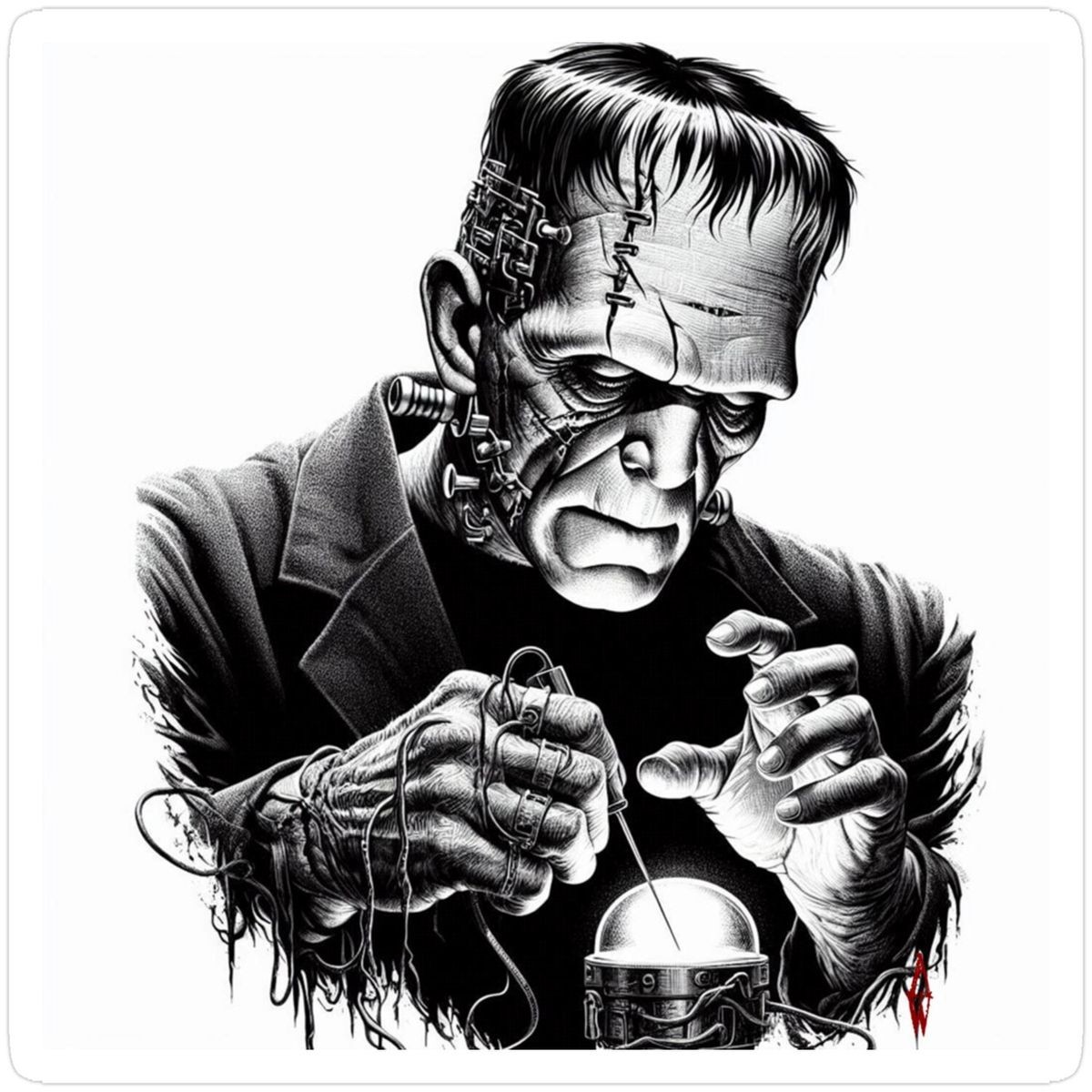 Frankenstein Decal Sticker Car Truck Wall Mirror Phone Tumbler Bumper Window