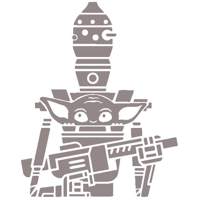 GROGU IG 12 ARMOR, BABY YODA, MANDALORIAN, Decal Stickers for Cars, Laptops.