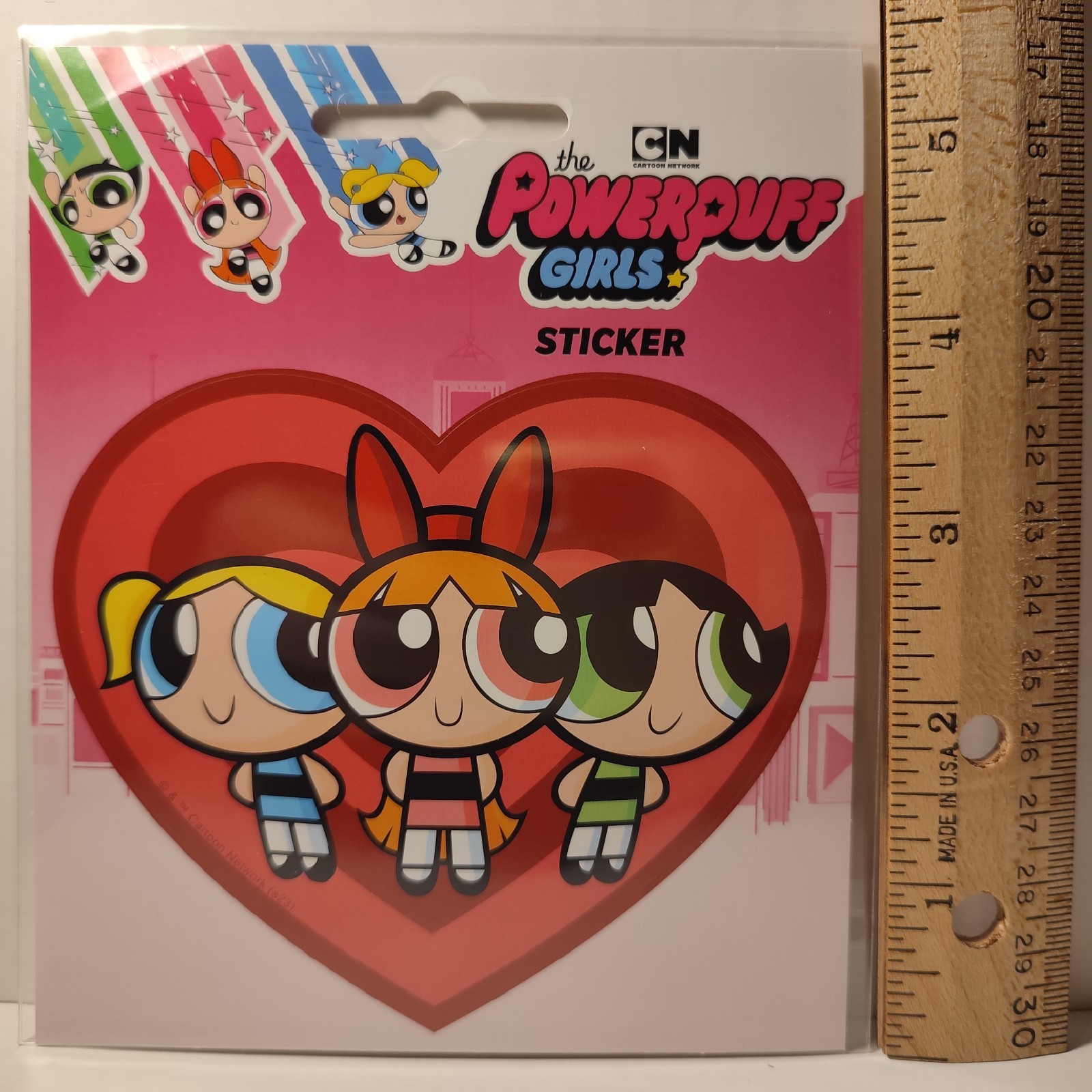 Powerpuff Girls Large Heart Shaped Sticker Official Cartoon Collectible Decal