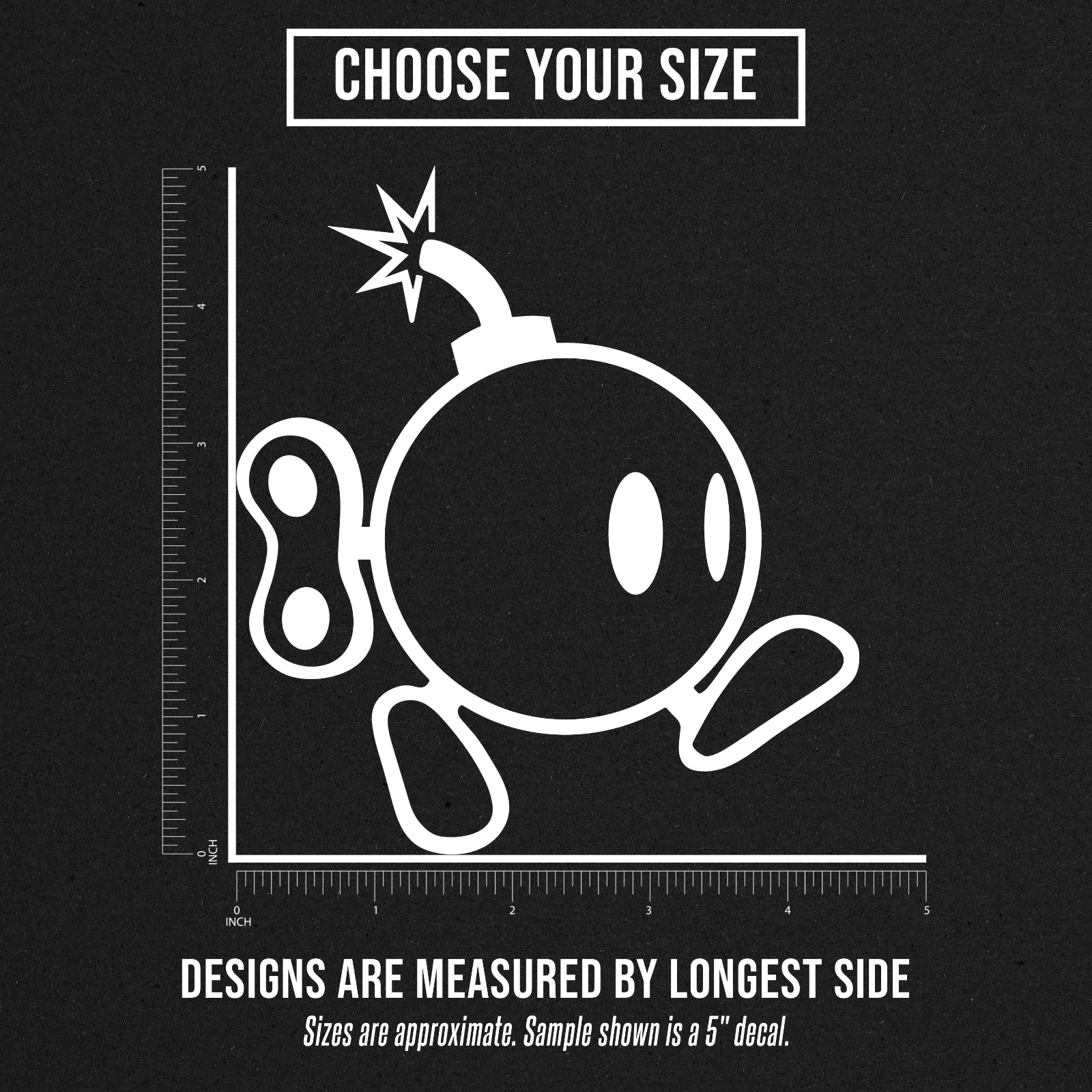Bob-omb Bomb Super Mario Bros Die Cut Vinyl Decal Sticker Car Window Laptop
