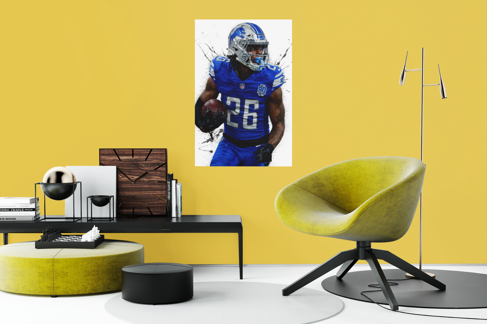 Detroit Football Running Back Wall Vinyl Decal Poster Print Removable Adhesive G