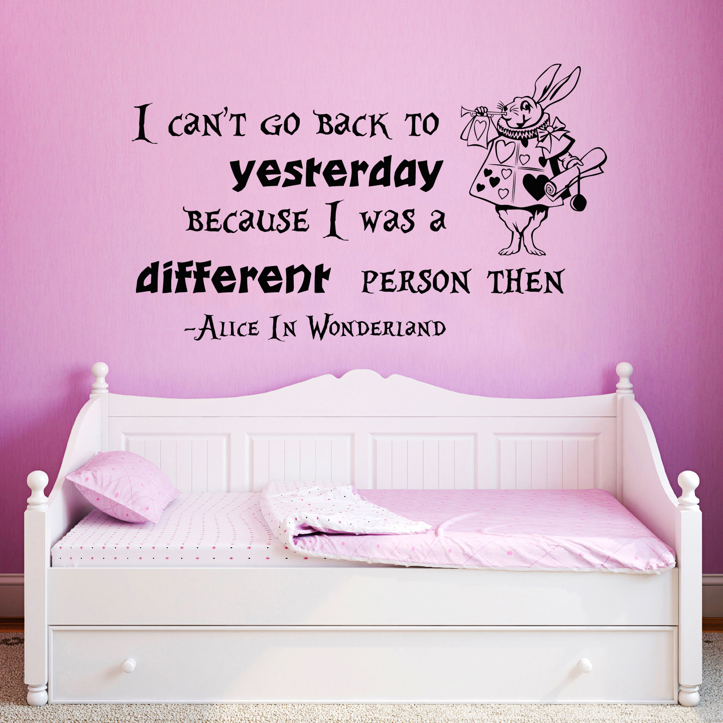 Alice in Wonderland Wall Decal Sayings Quote Vinyl Sticker Nursery Decor ZX23
