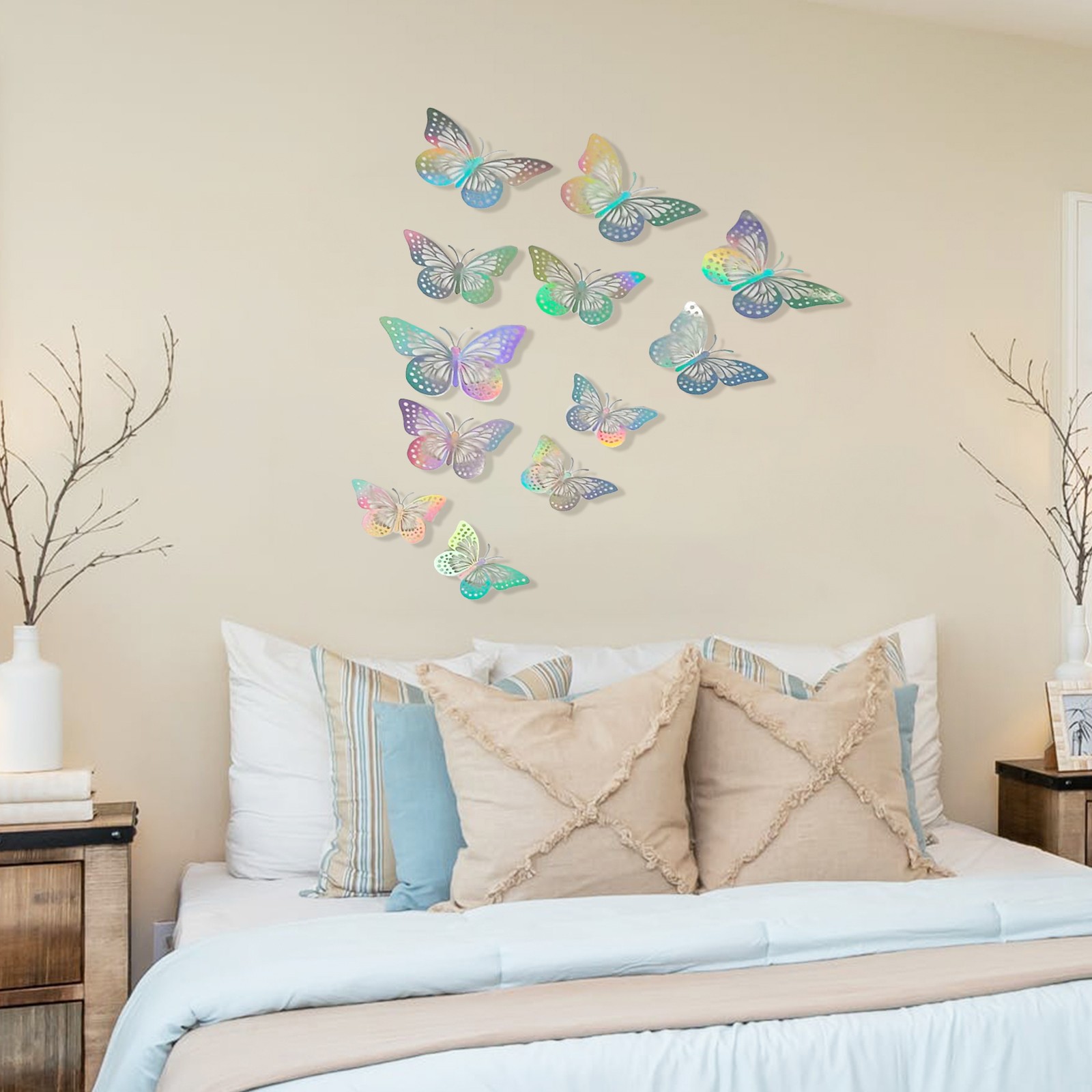 1-12Pcs Wall Stickers Double-layerd Shape Wall Decal 3D Cut-out