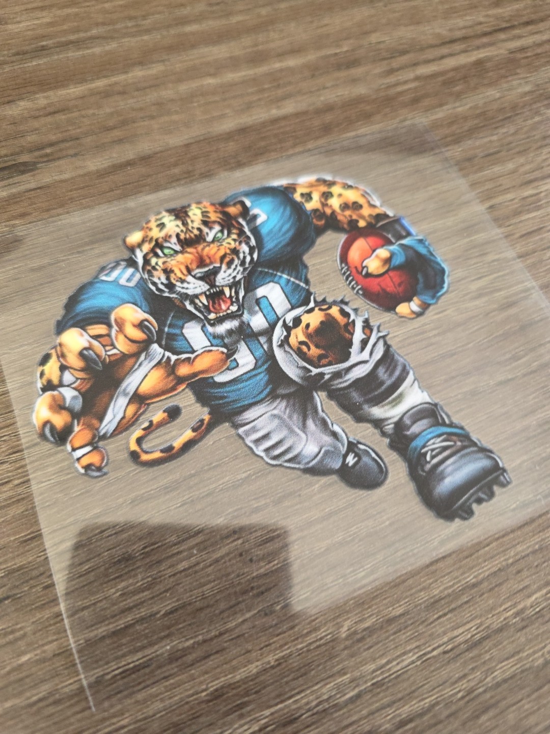Jacksonville Jaguars Running Football Player Raised UV DTF Decal 4in X 4in