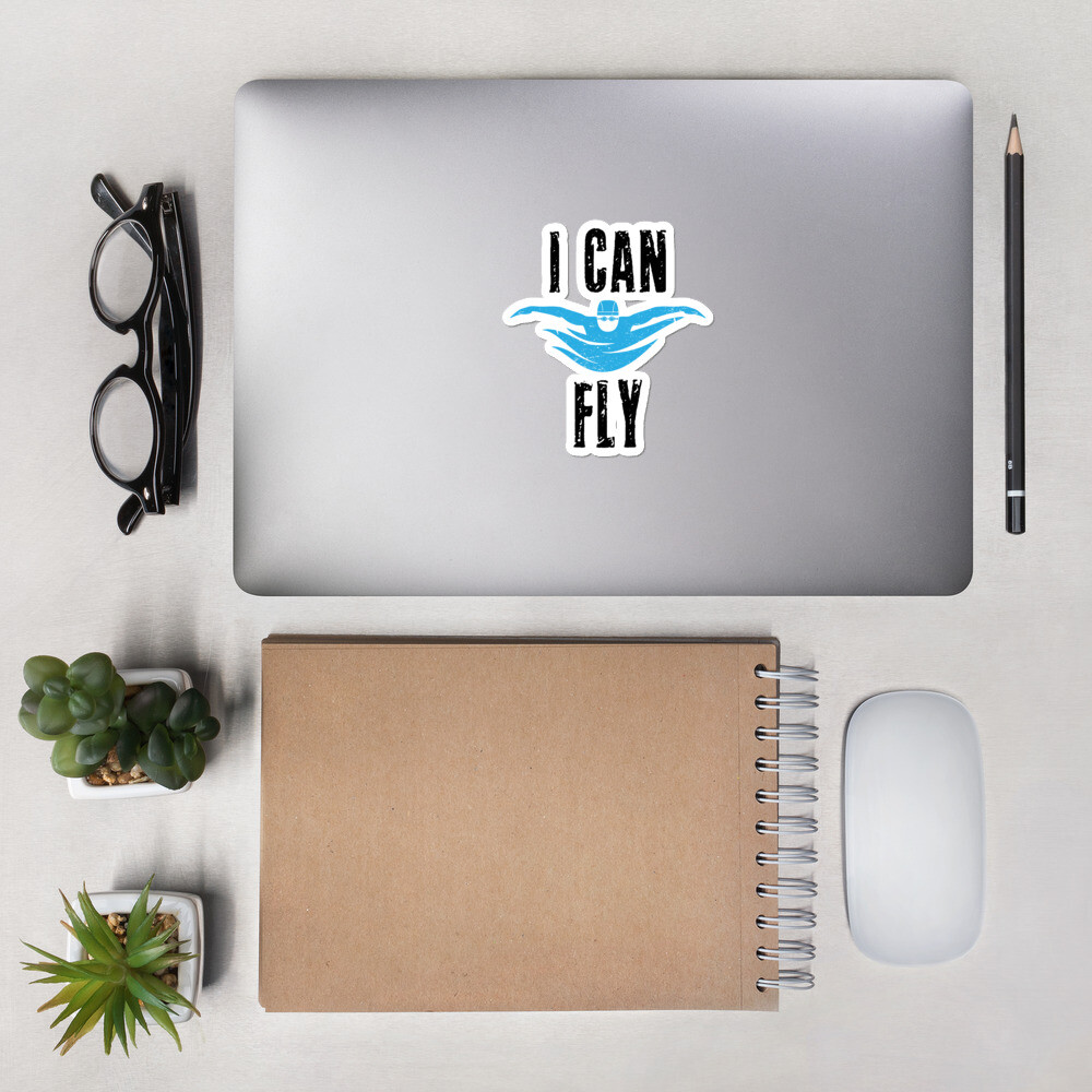 I Can Fly Sticker Swimming Swimmer Women Men Swim Pool Fitness Aquatics