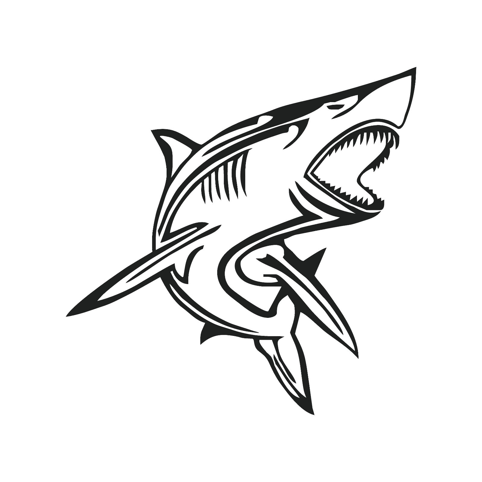 Detailed shark Vinyl Decal Waterproof Boat car Sticker
