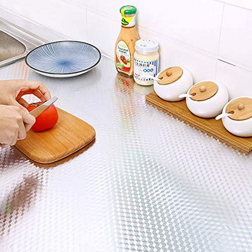 ZODIFEVI Kitchen Backsplash Stickers,15.7X196.9 15.7"W x 196.9"L, Silver