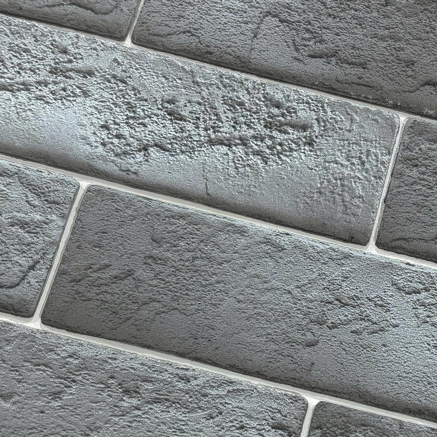 100 Whitewash Grey Faux Brick Wall Tiles, 3D Thin Brick Veneers for Bedroom, …
