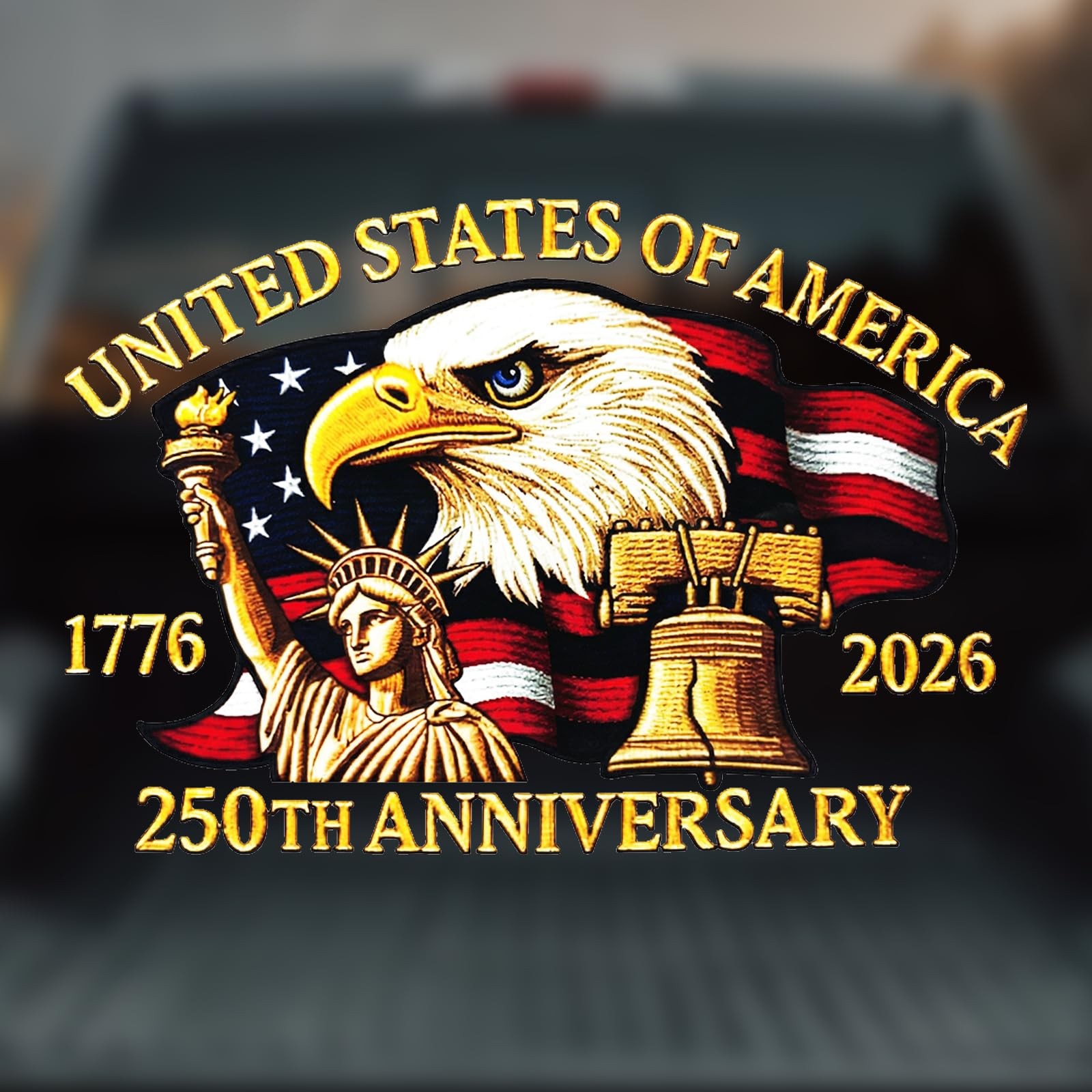 USA 250th Anniversary Car Decal Sticker Eagle & Liberty Commemorative Bumper