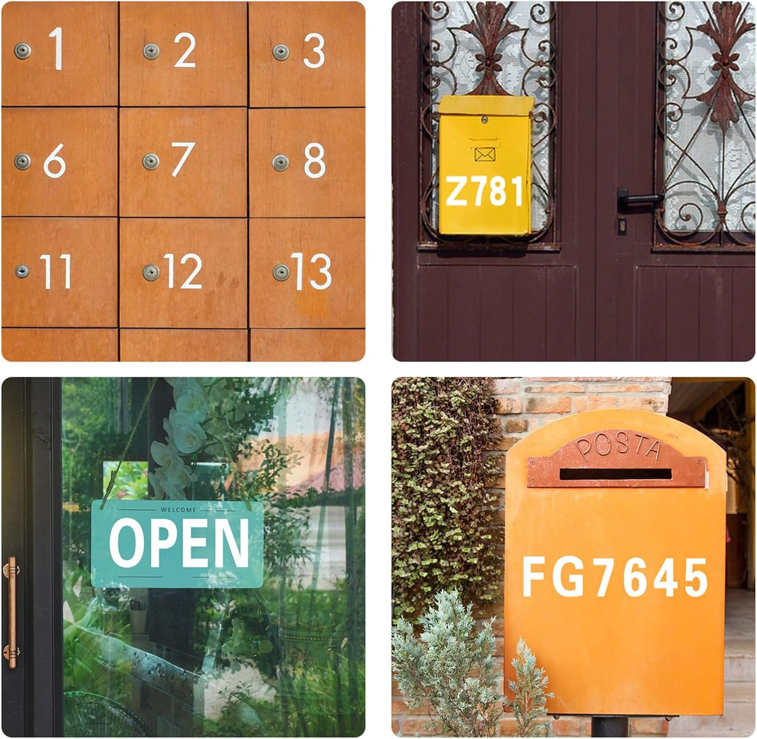 120 PCS Reflective Mailbox Number and Letters Stickers, 3 Inches Self Adhesive C