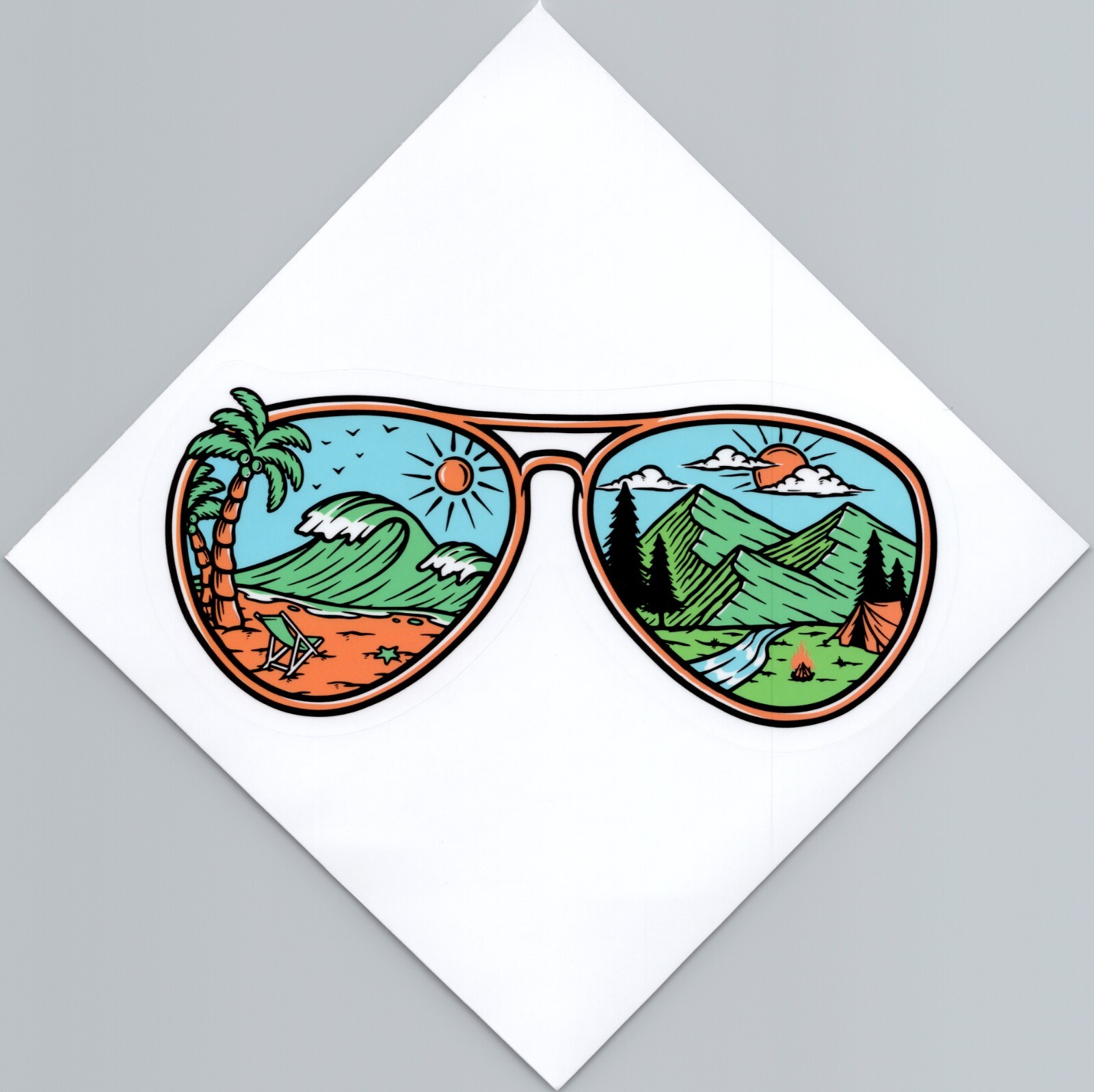 SURF & TURF ~ ENJOY THE OUTDOORS – Vinyl Sticker – 2.25in x 4.75in