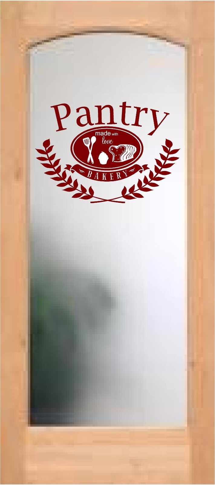 Pantry Door decal sticker made with love vinyl bread cupcake utensils bakery art