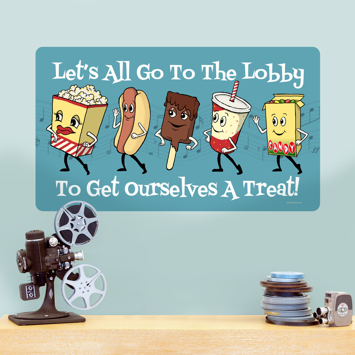 Lets Go to the Lobby Snacks Wall Decal Classic Movie Theater Decor