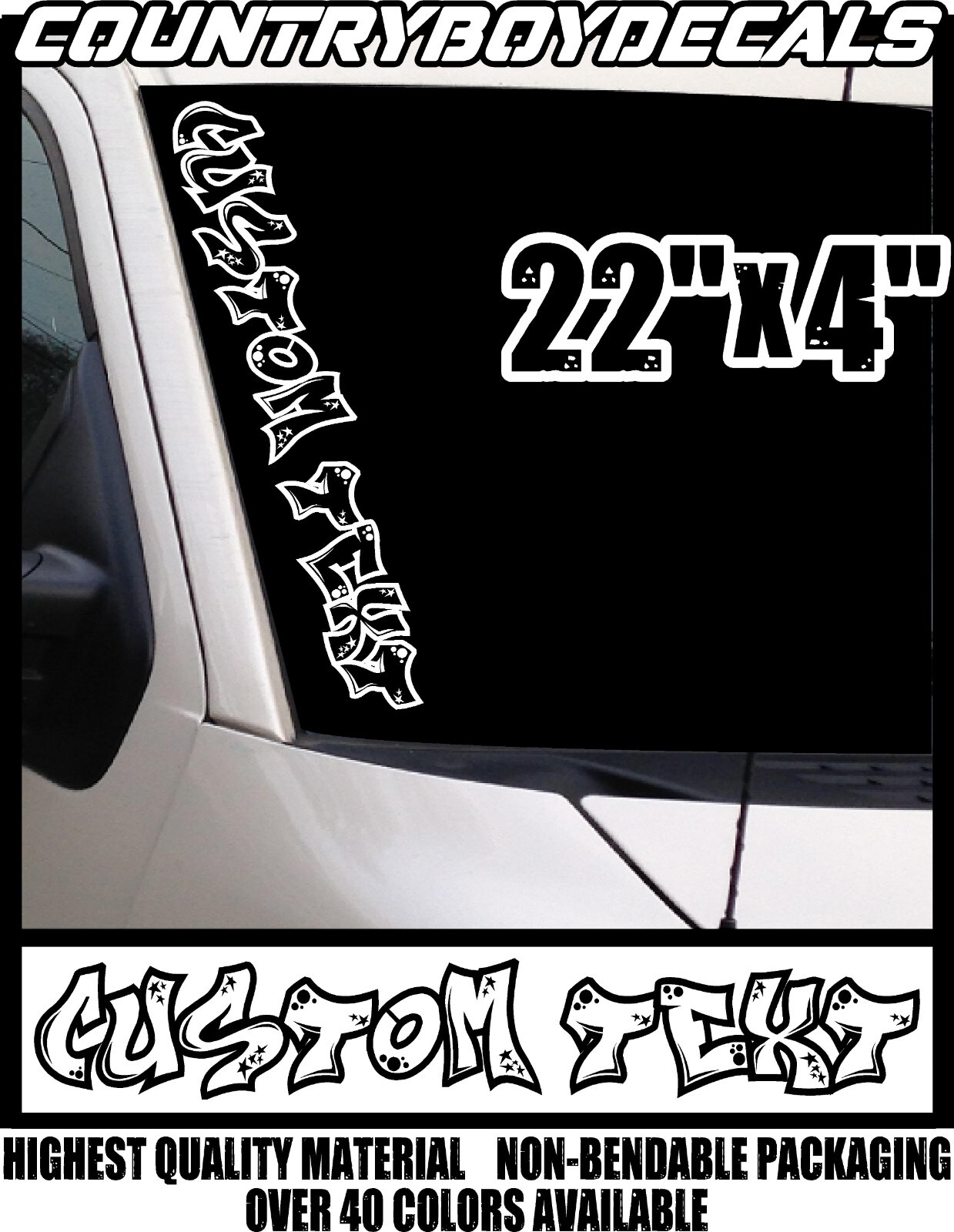CUSTOM TEXT 22" Vinyl Decal Sticker Diesel Truck Car Personalize Turbo Boost