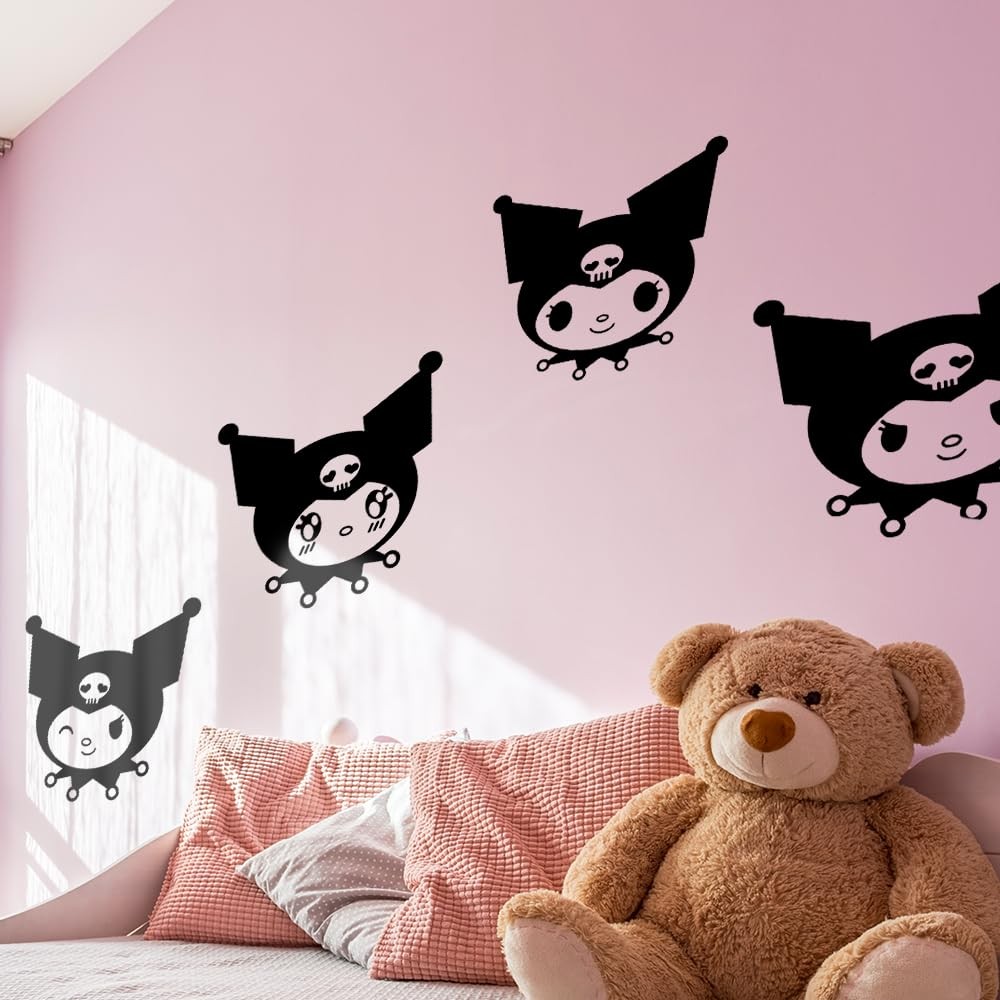 Kuromi Room Decor Wall Art Decal Stickers for Girls – 8" x 8" – Kawaii Anime …