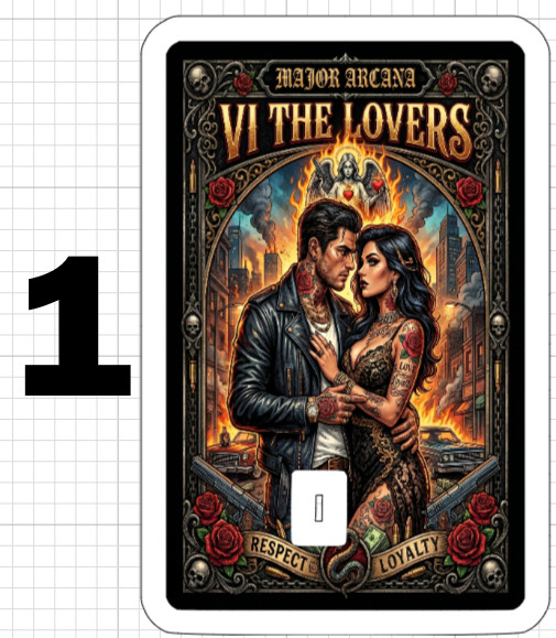 Gangster THE LOVERS Tarot Card Credit Debit ATM Skin Sticker Psychic Gift Gun