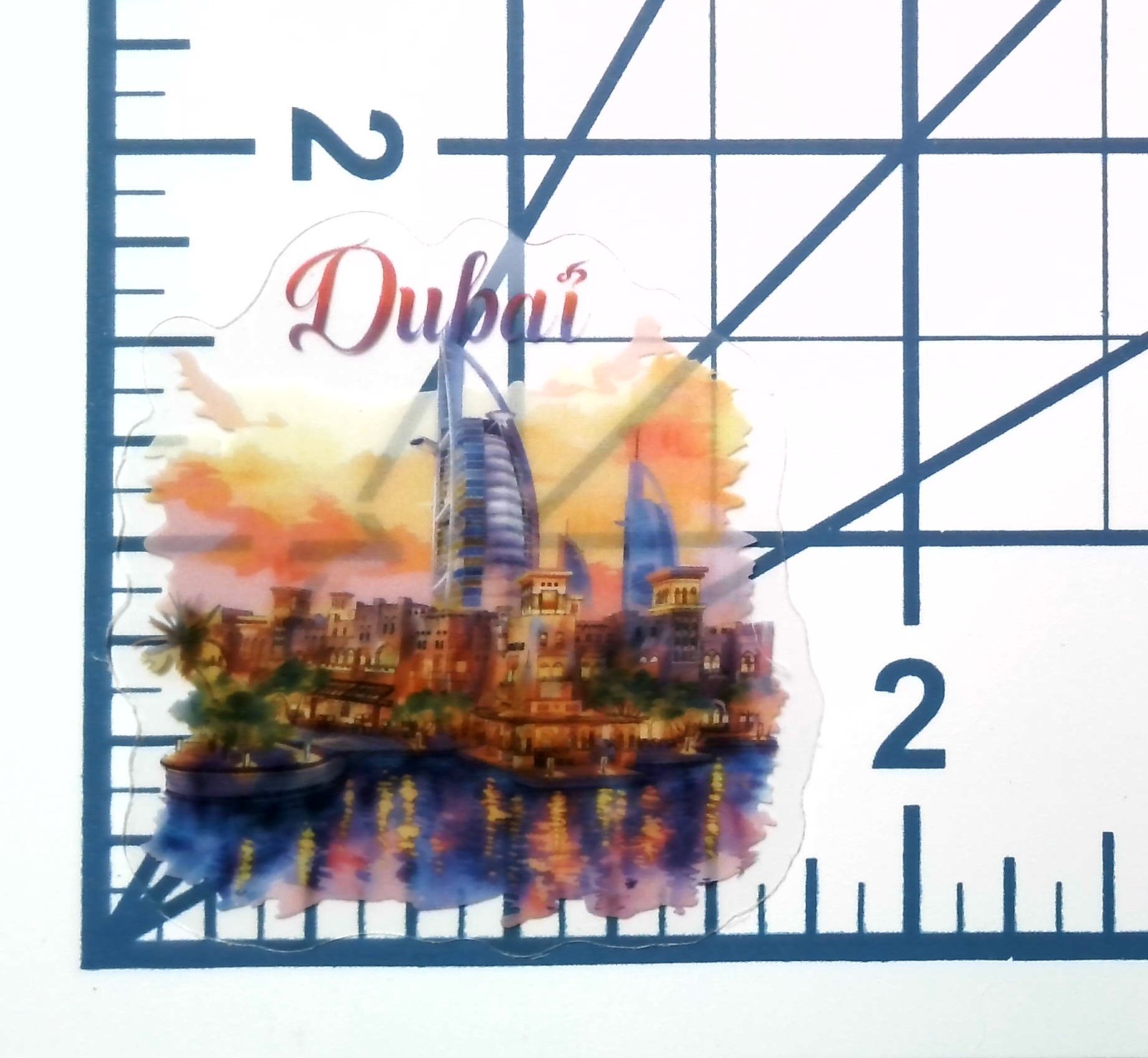 Dubai Burj Al Arab Skyscraper Die Cut Clear City View Vinyl Sticker Decal