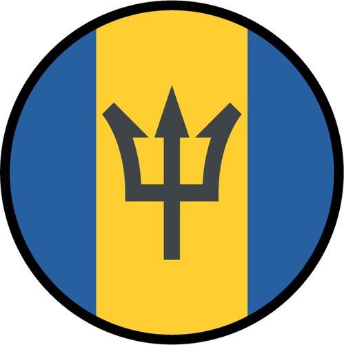 Barbados Flag Circle Sticker Decal