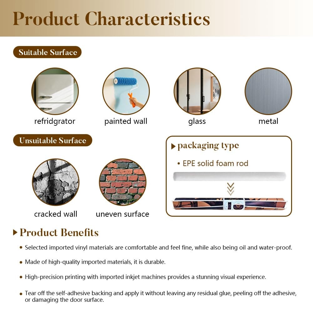 2 Pcs 3D Depth Space Pattern Removable Refrigerator Wraps, Self-Adhesive Frid…