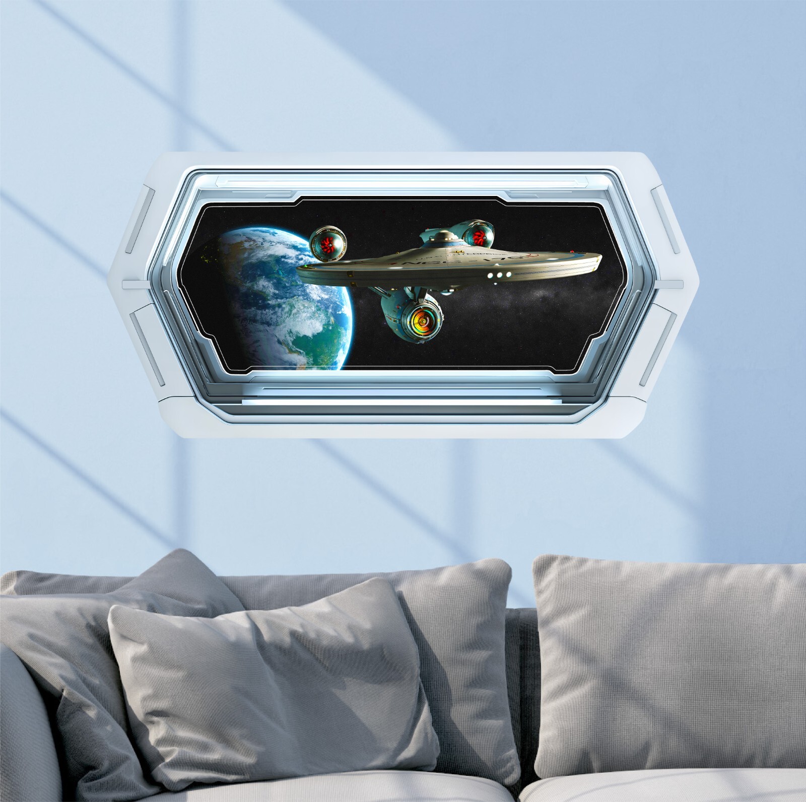 Space Window Wall Decal – Starship Enterprise – Removable Wall Sticker