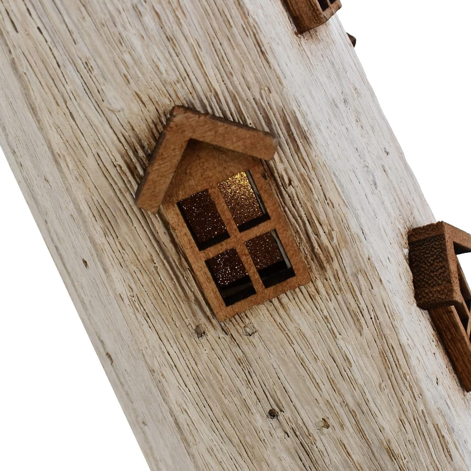Wooden Lighthouse with Lights Nautical Tabletop Figurine