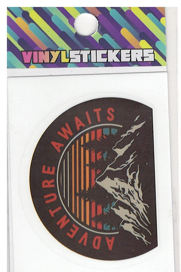 Adventure Awaits Mountains Slogan Vinyl Sticker