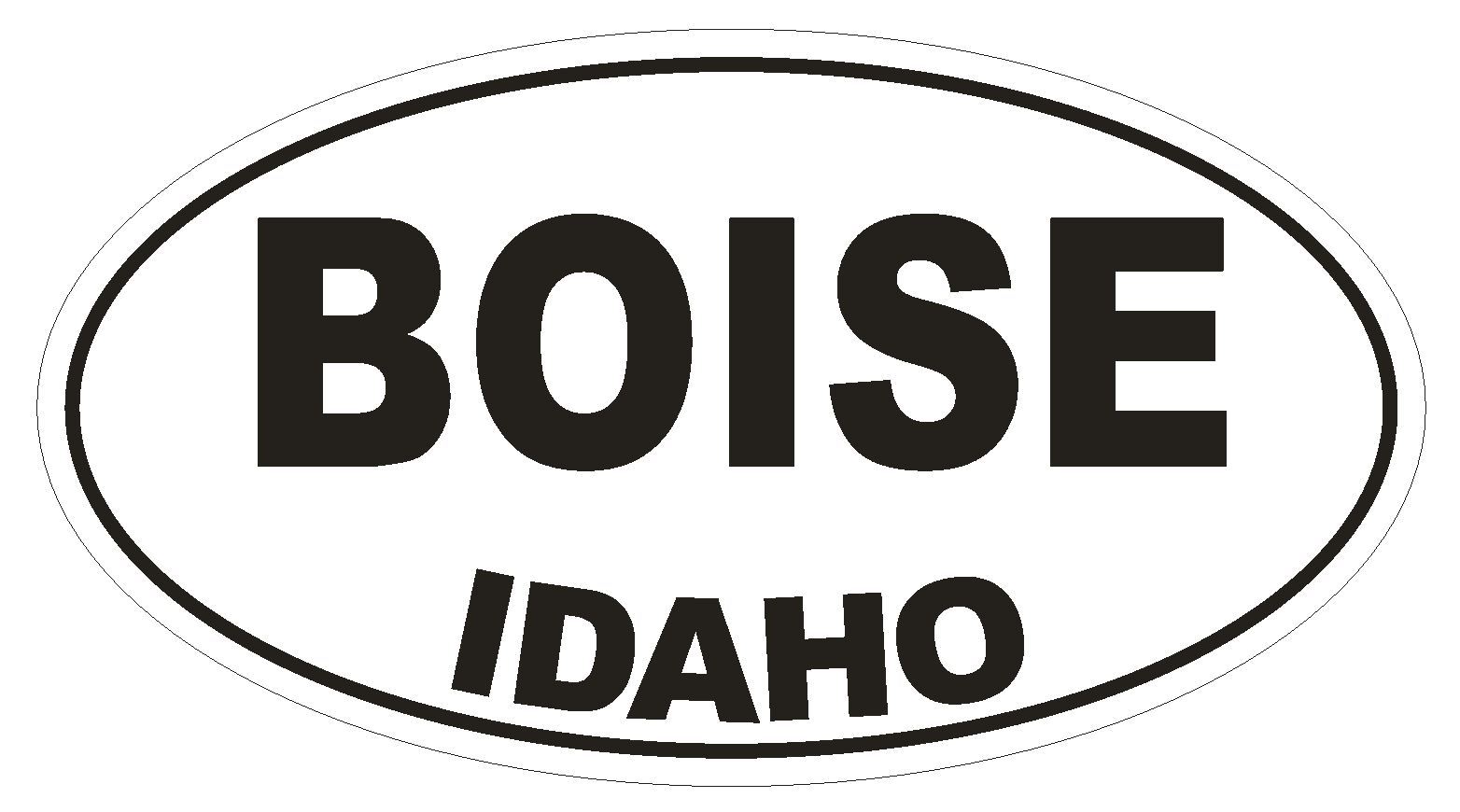 Boise Idaho Oval Bumper Sticker or Helmet Sticker D1662 Euro Oval