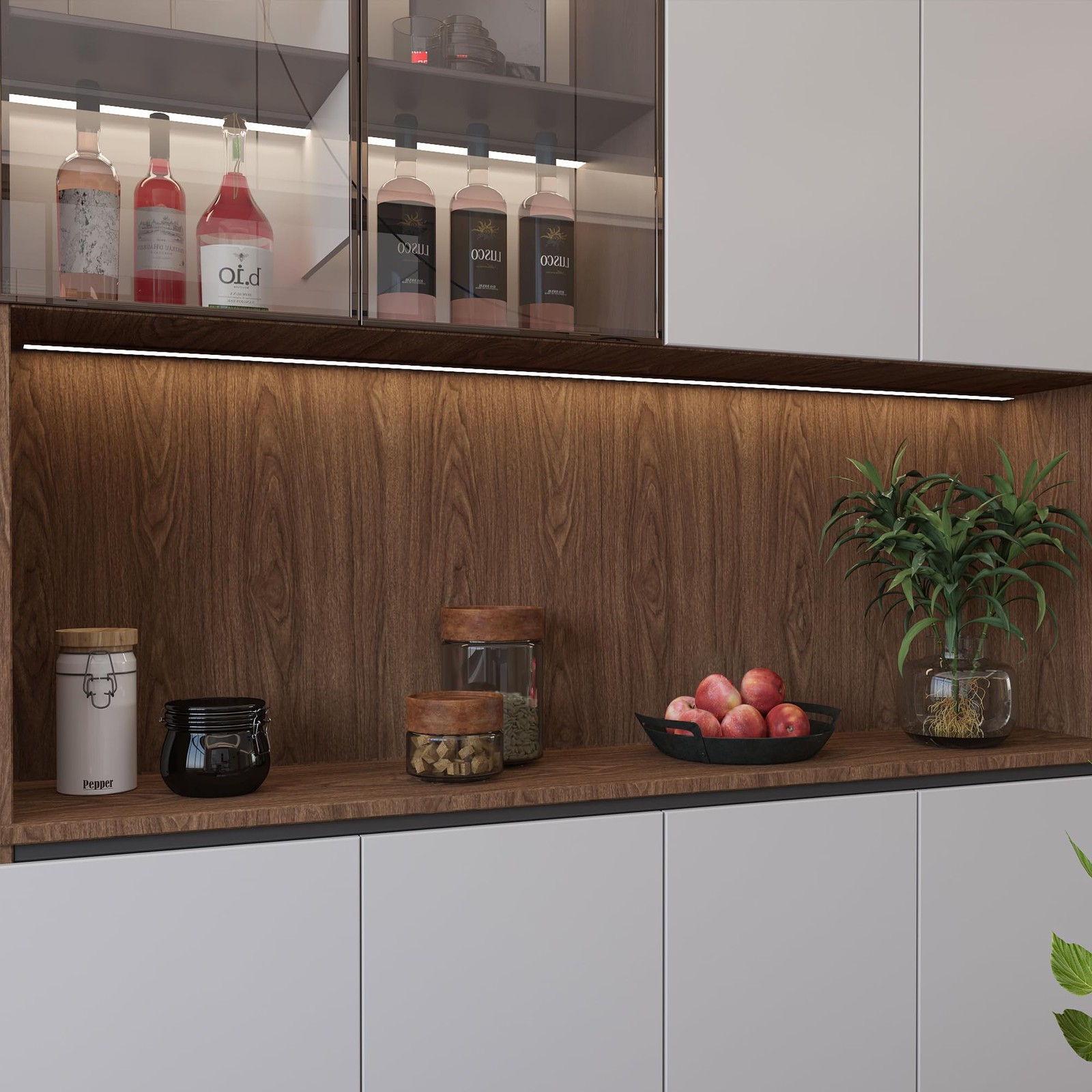 Walnut Wood Grain Contact Paper Wood Wallpaer for Cabinets 16×78" Peel & Stick