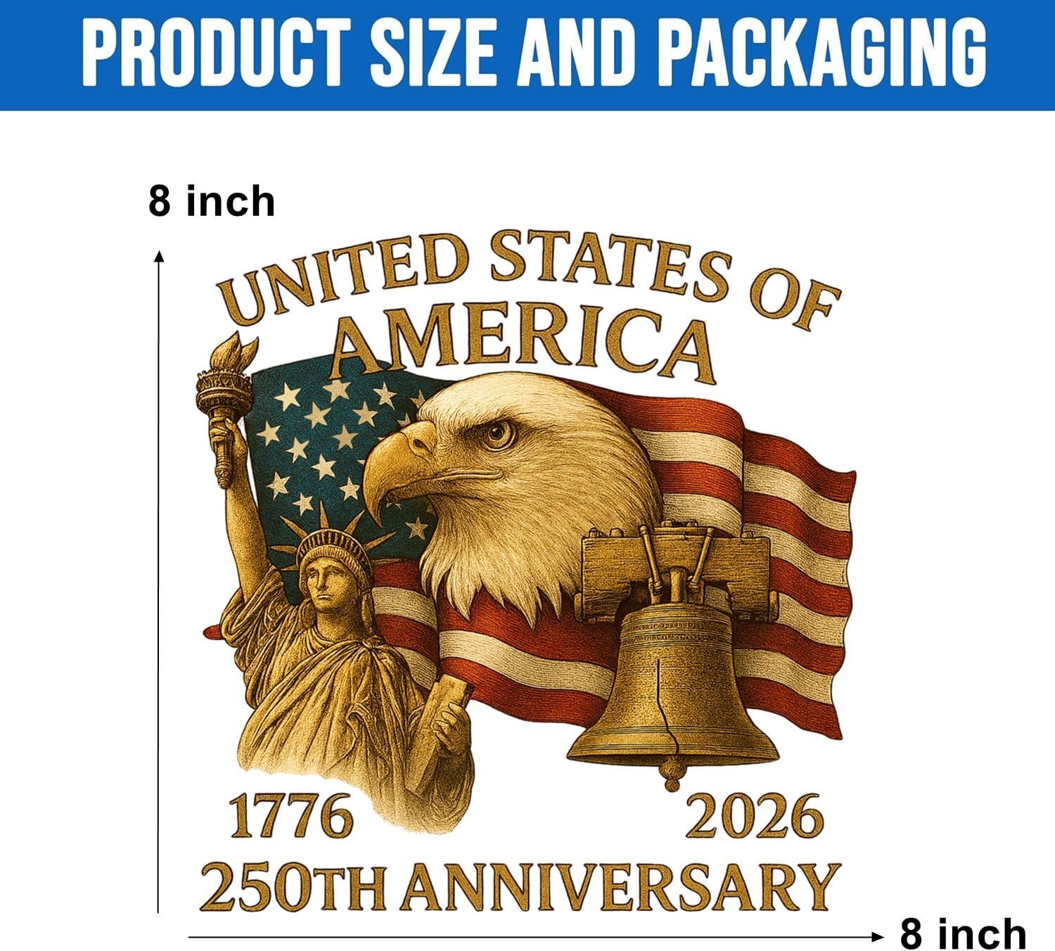 Celebrate American Independence with 250th Anniversary Vinyl Decal Set (2 Pcs)