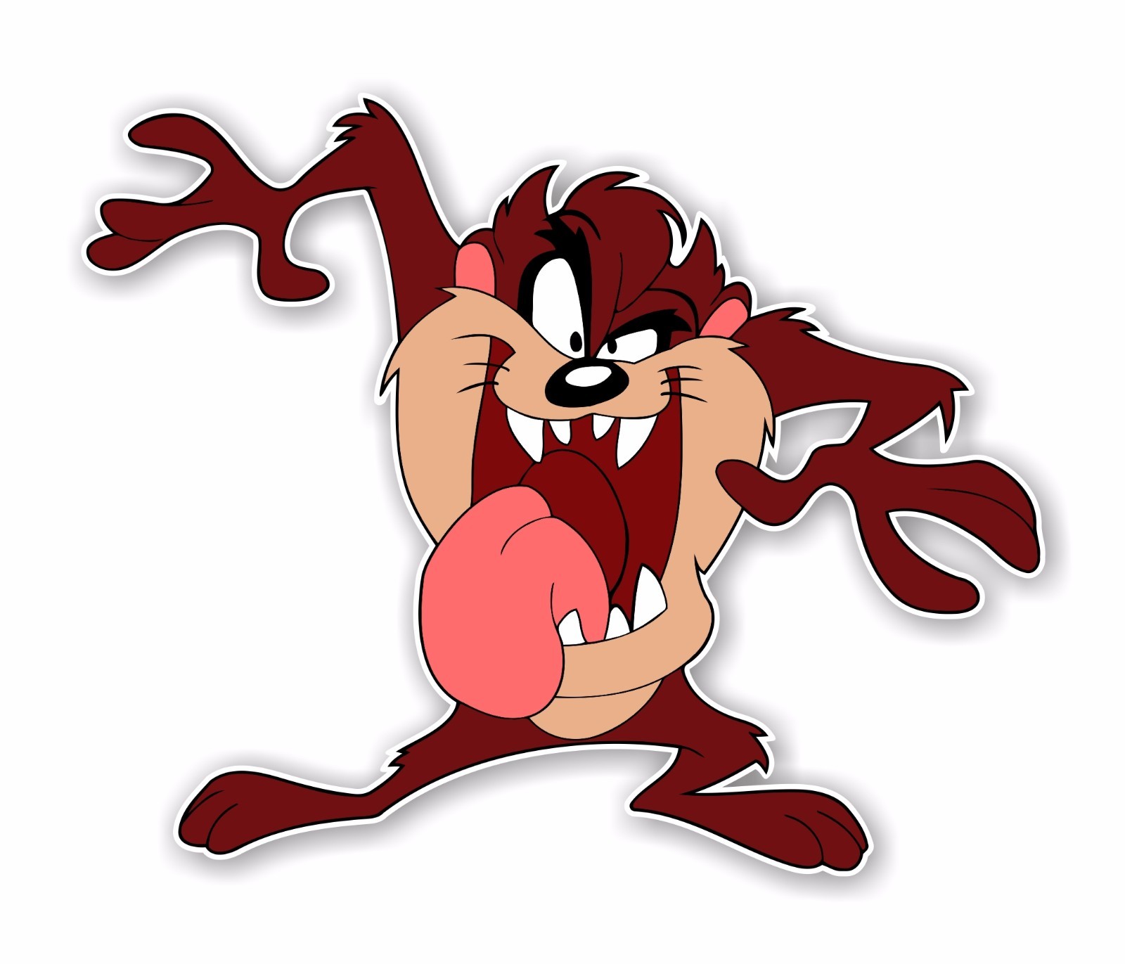 Taz Tongue Out Decal / Sticker Die cut