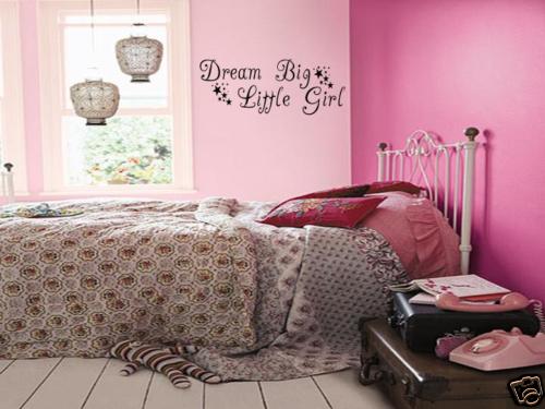 DREAM BIG LITTLE GIRL Girls Bedroom Wall Art Decal