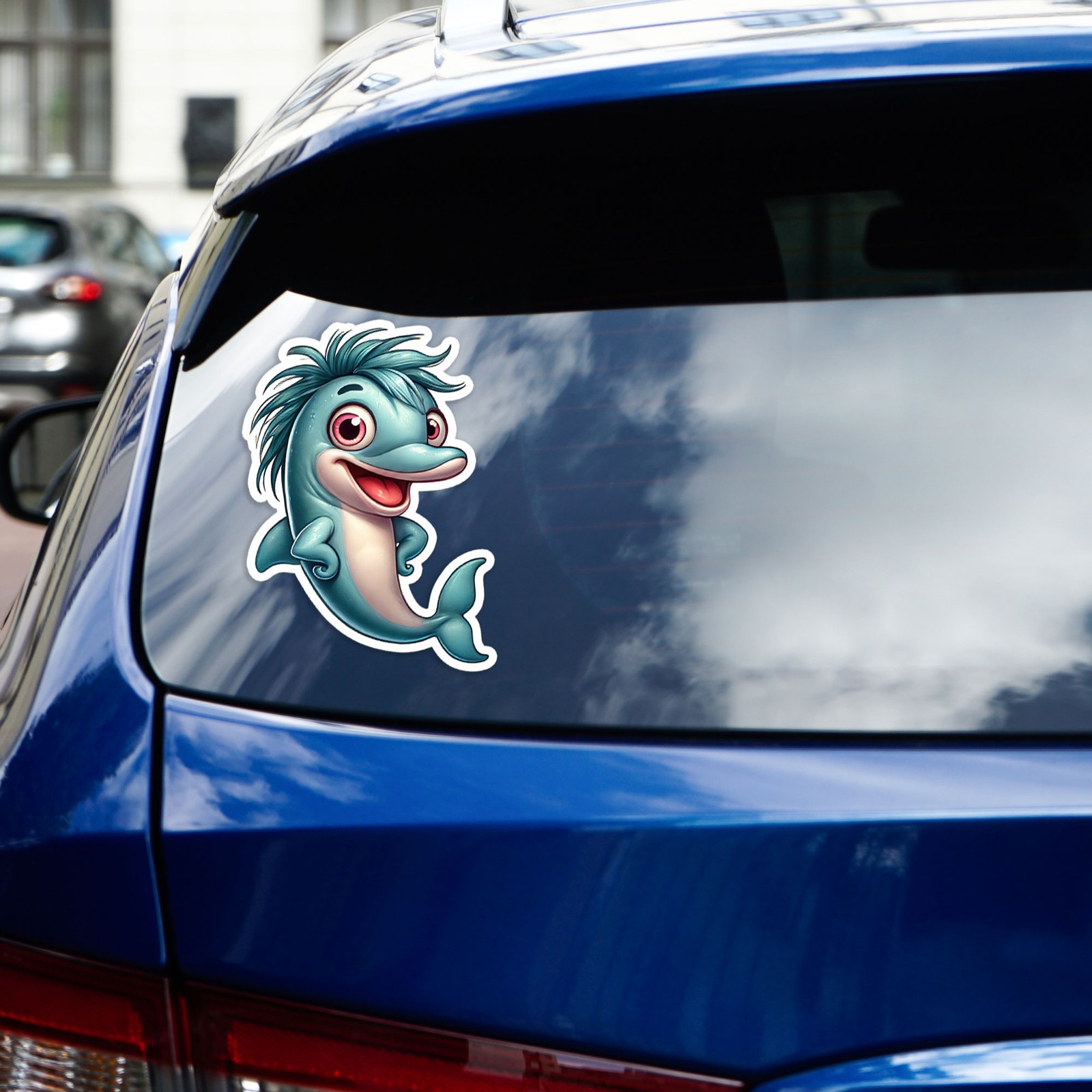 Happy Dolphin – Vinyl Decal Sticker – Car Window Laptop – #381