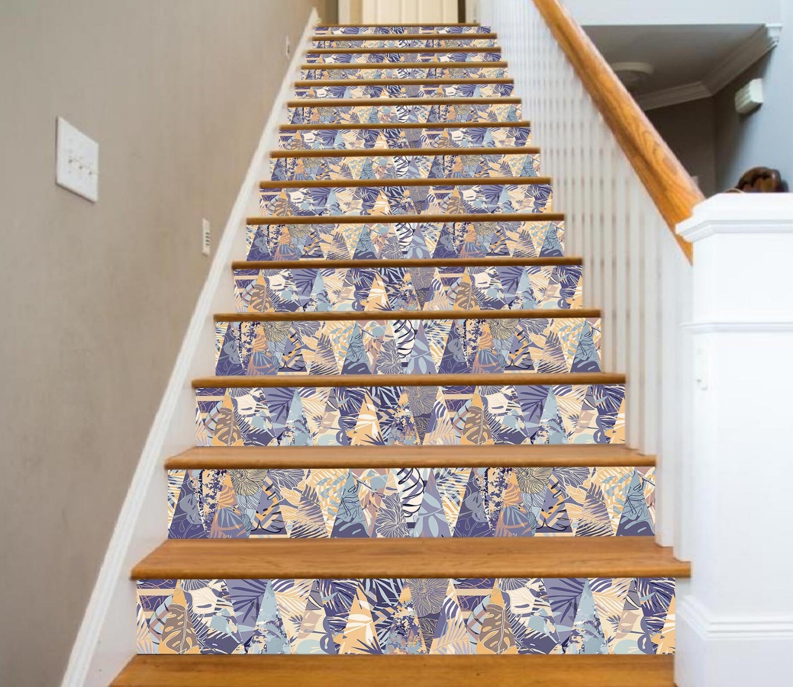 3D Triangle Flower AZ629 Stair Risers Decoration Mural Vinyl Wallpaper Kay